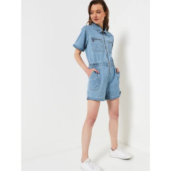 Molly Bracken Pants - Molly Bracken Jeans Zip Up Romper Overalls Size M Medium Blue